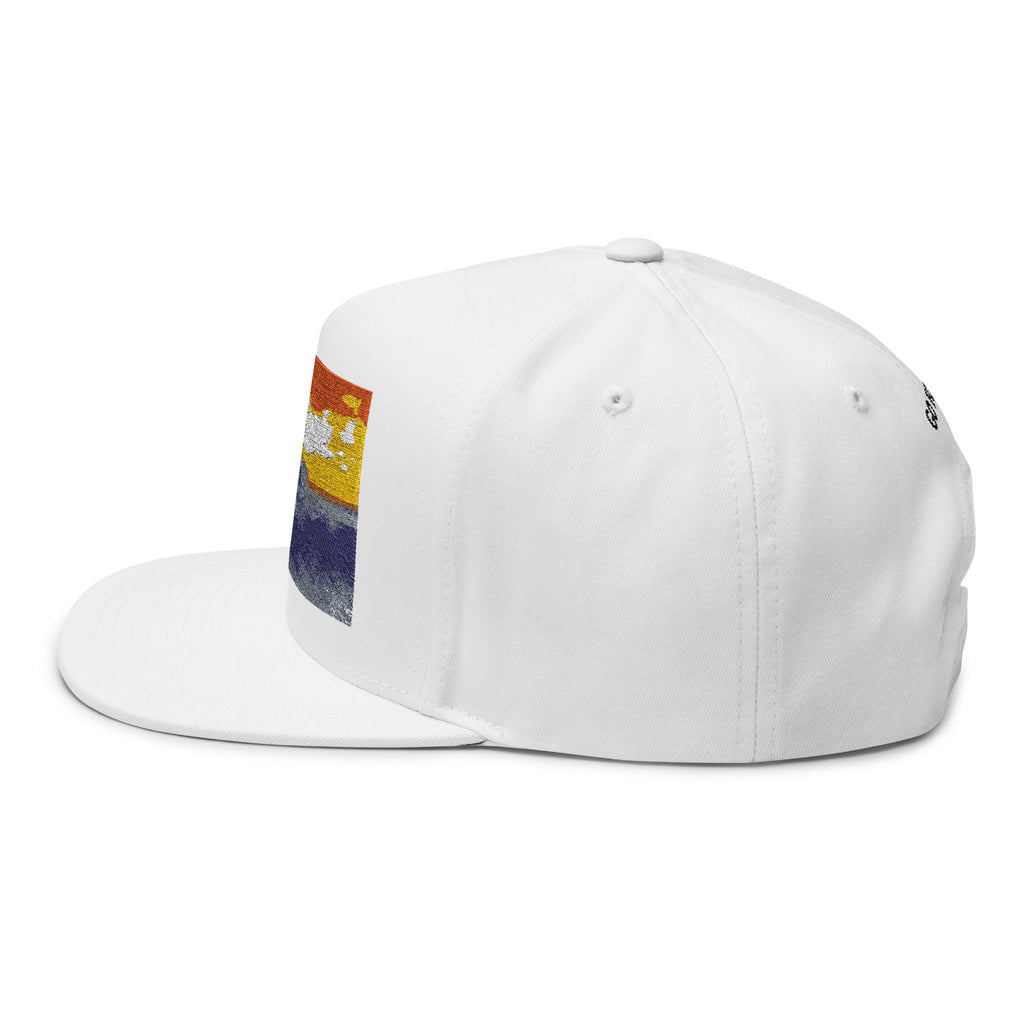 Surf Sunset Snapback Hat — Embroidered 'Go For It' Motivational Flat Bill Cap