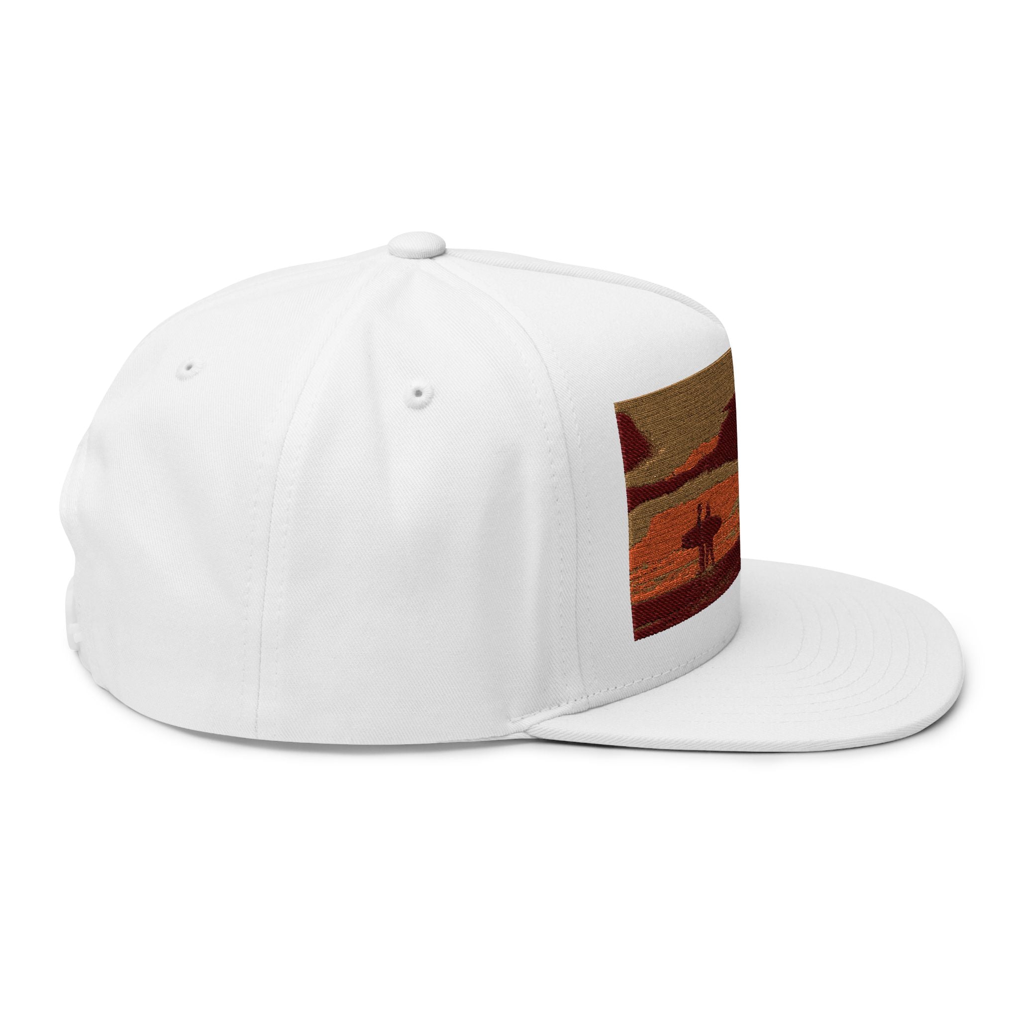 Embroidered Sunset Surf Flat Bill Cap