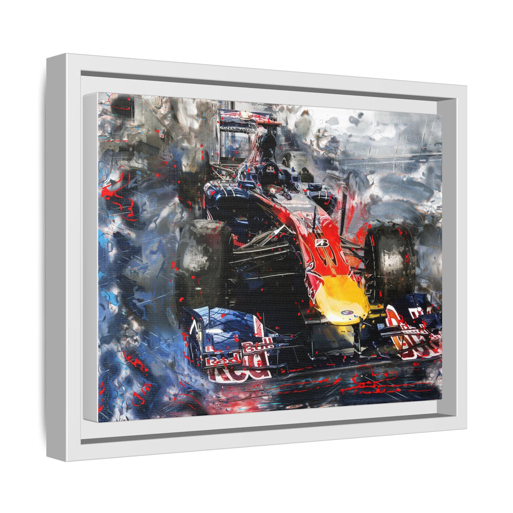 Formula Racing Car Matte Canvas Framed Print – Abstract Motorsport Wall Art
