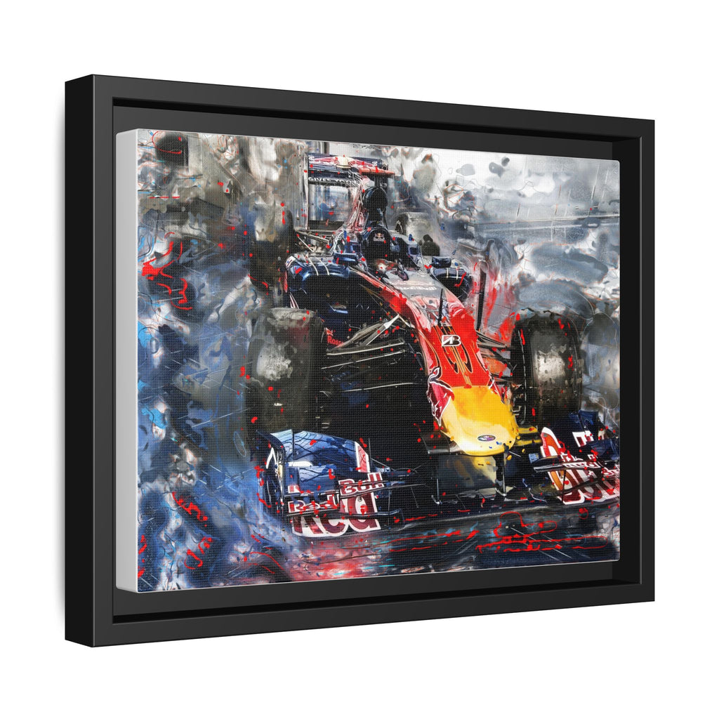 Formula Racing Car Matte Canvas Framed Print – Abstract Motorsport Wall Art