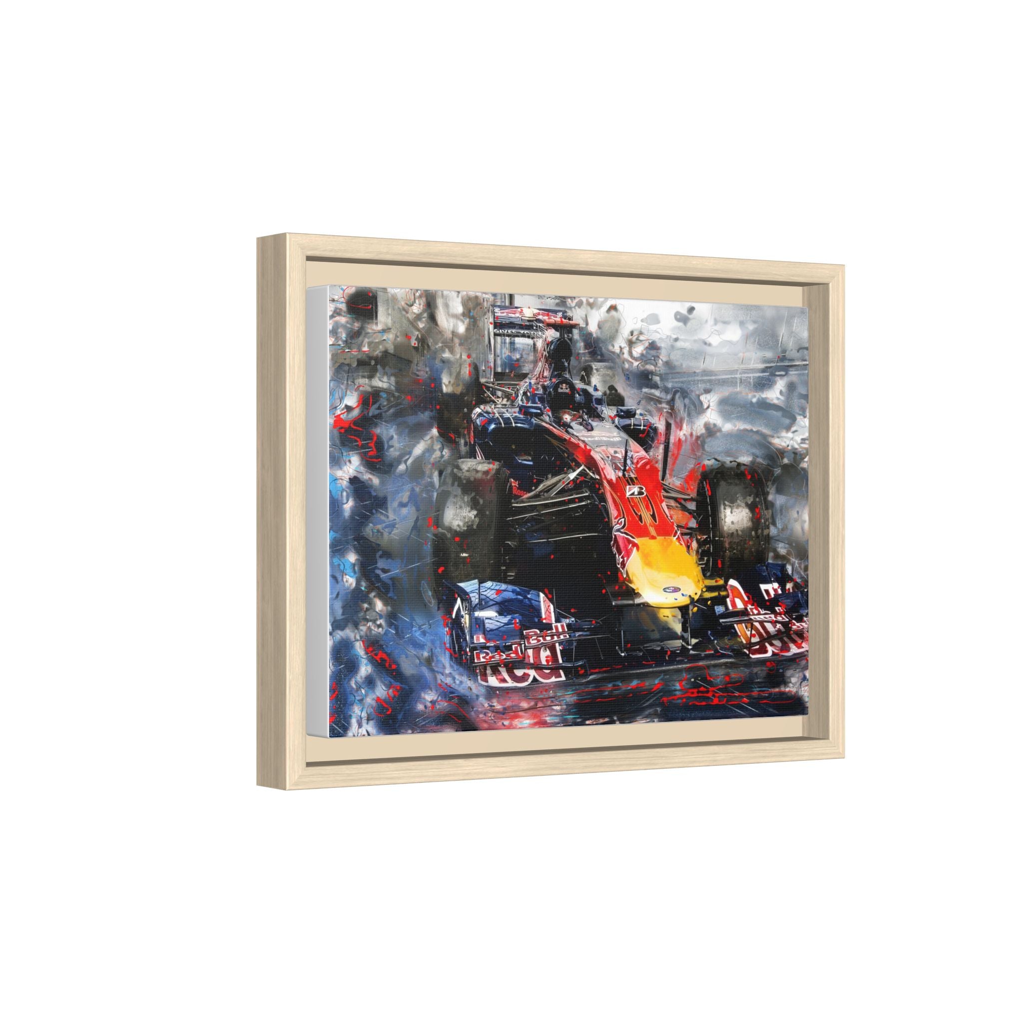 Formula Racing Car Matte Canvas Framed Print – Abstract Motorsport Wall Art