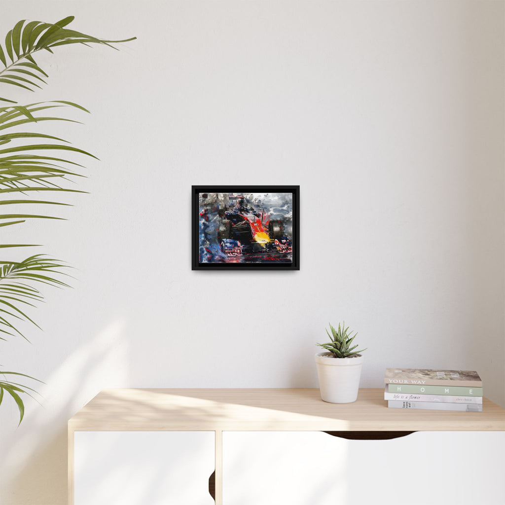 Formula Racing Car Matte Canvas Framed Print – Abstract Motorsport Wall Art