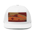 Embroidered Sunset Surf Flat Bill Cap